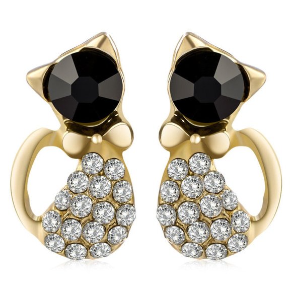 Jewelry - NWOT Adorable Cat Sparkle Studs